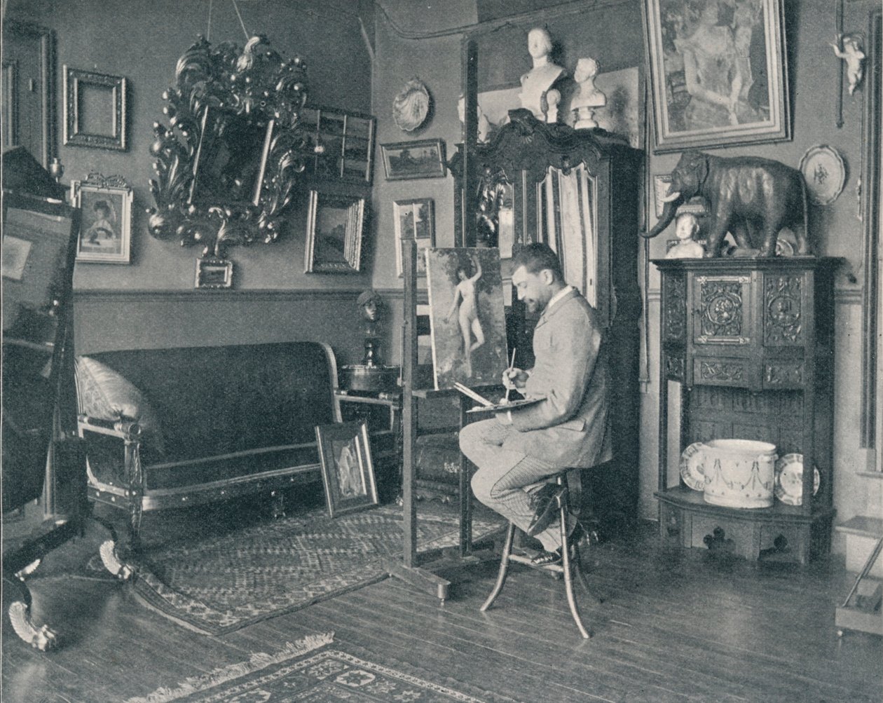 Henri Gervex i sitt studio, c1897 av Unbekannt