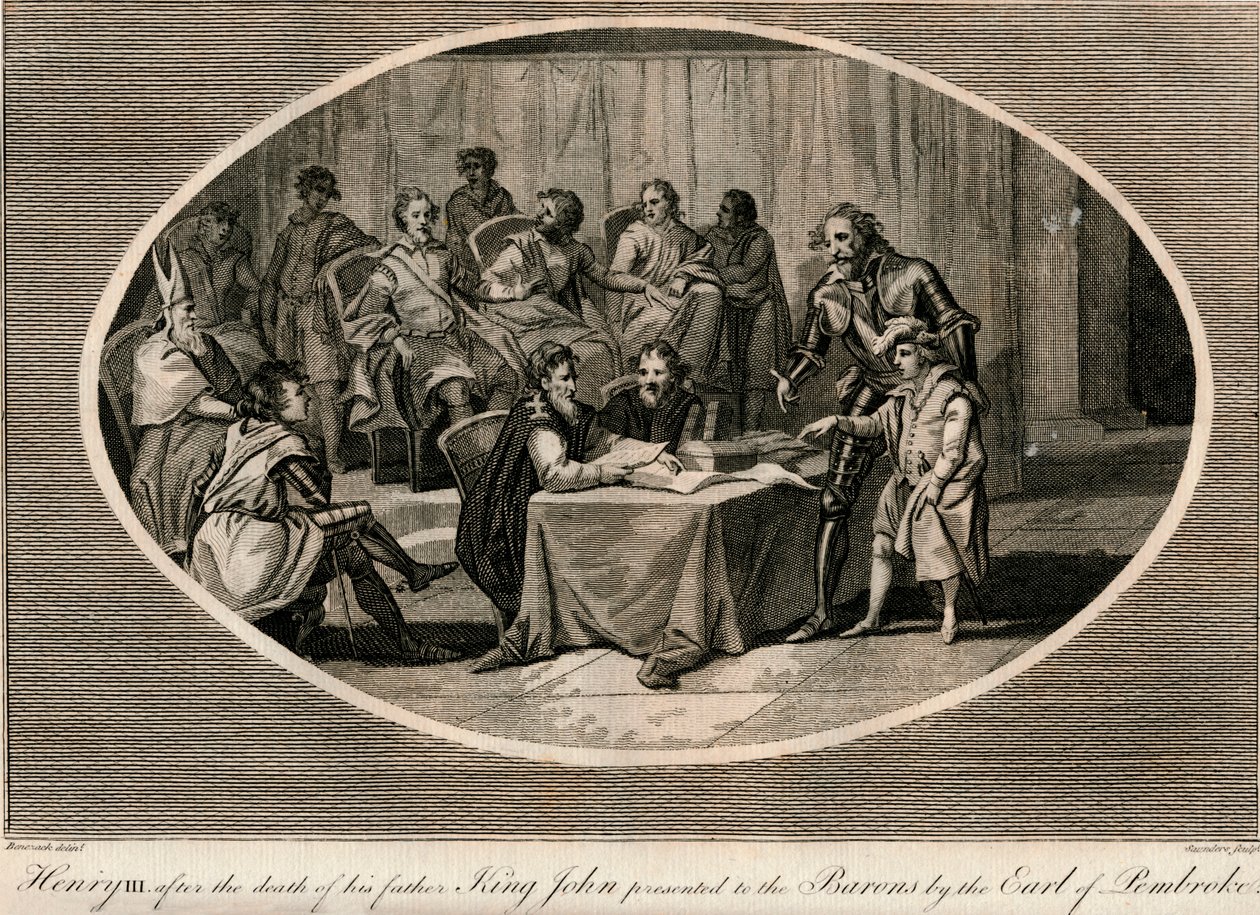 Henry III presentert for baronene av jarlen av Pembroke, 1216 1793 av Unbekannt