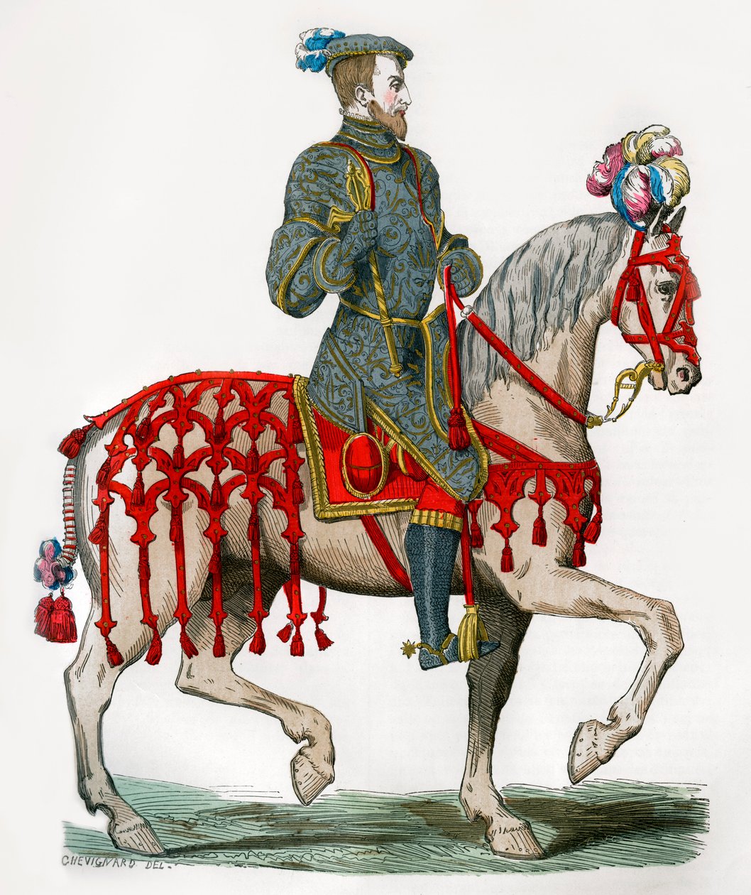 Henry II av Frankrike, som kaptein for det lette kavaleriet, 1500-tallet 1882-1884 av Unbekannt