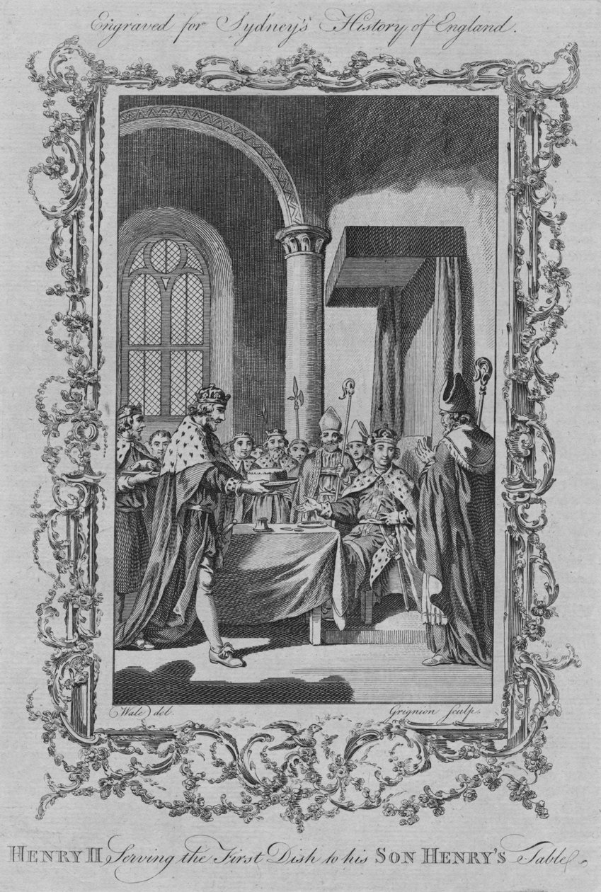 Henry II serverer den første retten til sønnen Henrys bord, 1773. av Unbekannt