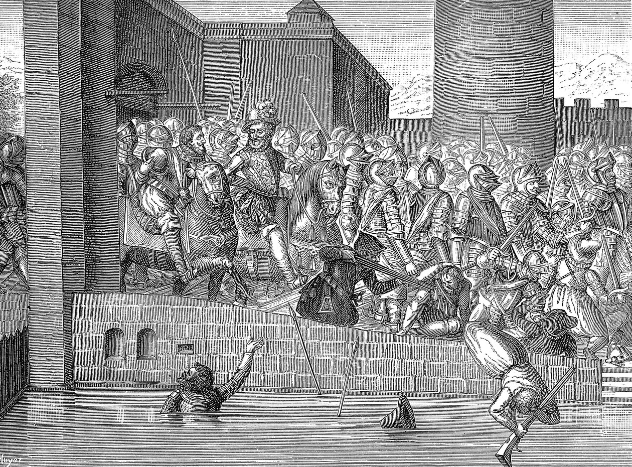 Henry IV av Frankrike på vei inn i Paris, 22. mars 1594 av Unbekannt