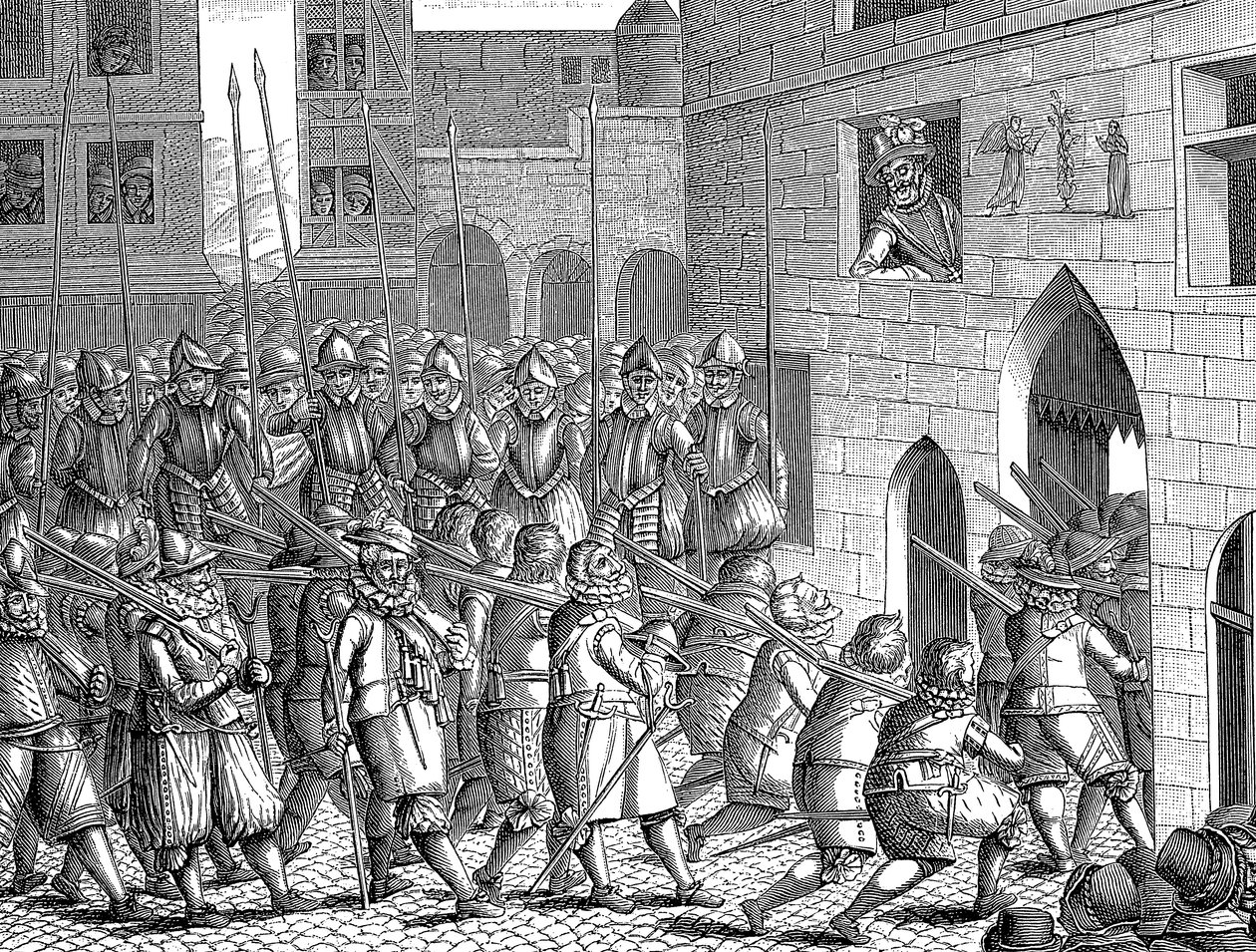 Henry IV av Frankrike ser på spanjolenes avgang fra Paris, 22. mars 1594 av Unbekannt