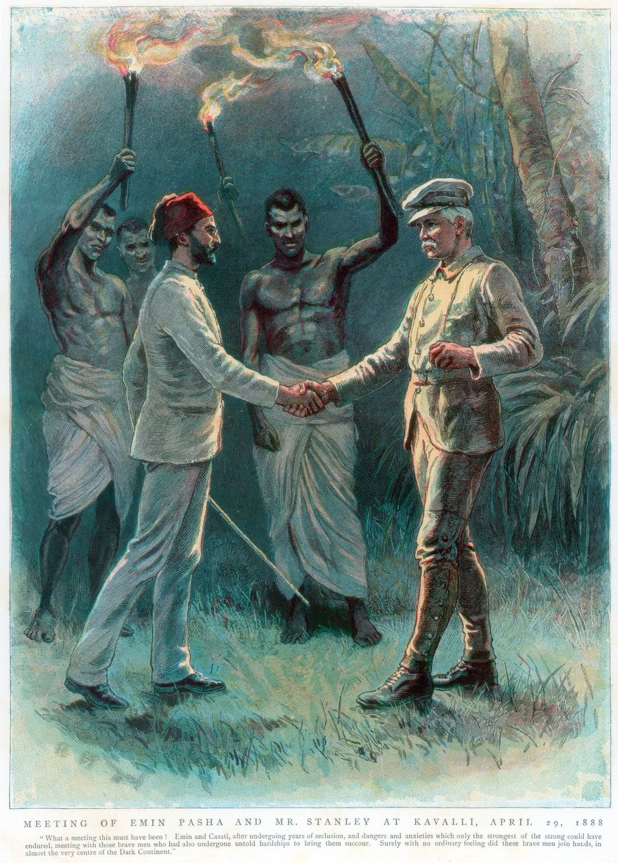 Henry Morton Stanley, walisisk journalist og oppdagelsesreisende, møter Emin Pasha på Kavalli, 29. april 1888 av Unbekannt