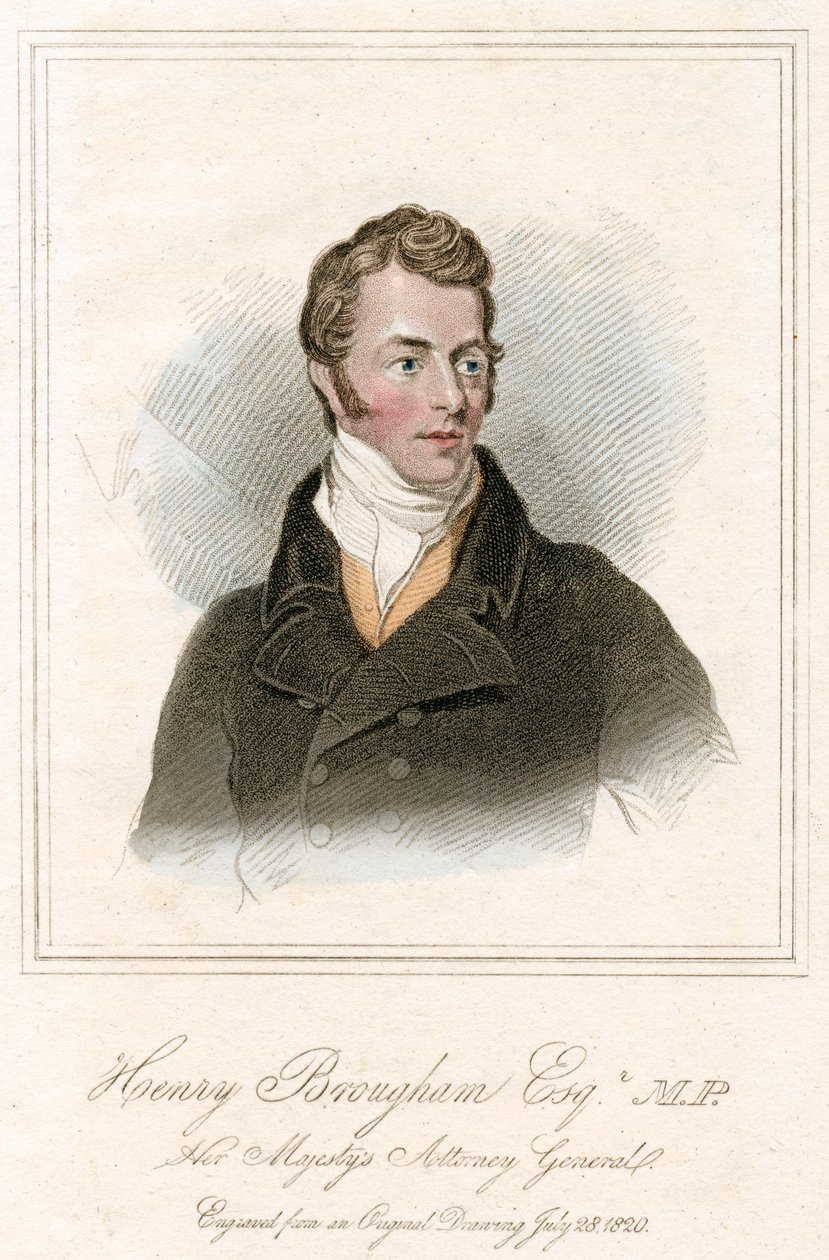 Henry Peter Brougham, 1st Baron Brougham og Vaux, skotsk advokat og politiker, c1820 av Unbekannt
