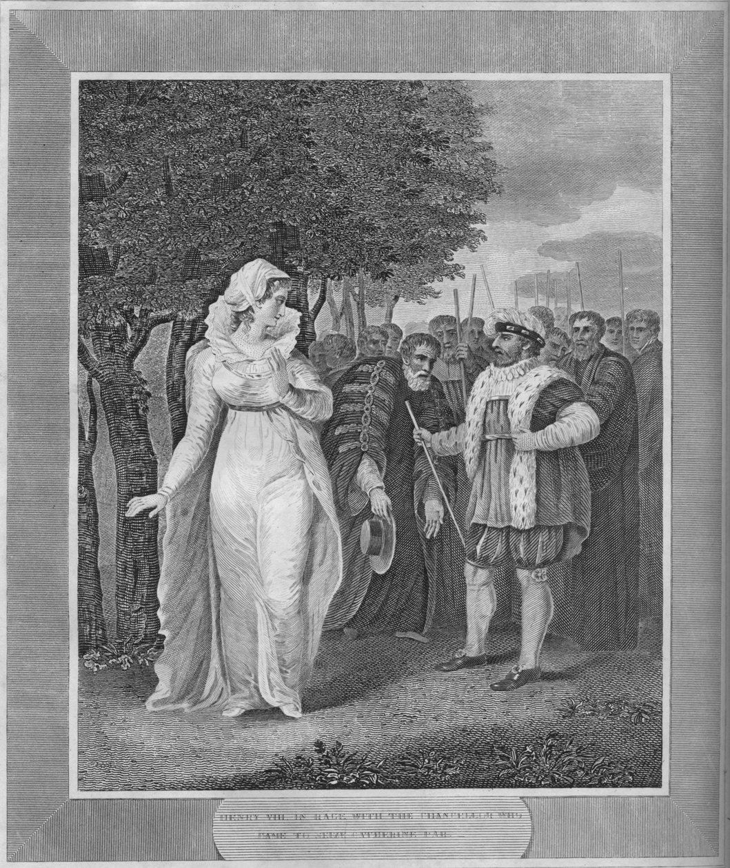 Henry VIII i raseri med kansleren som kom for å gripe Catherine Parr, 1838 av Unbekannt