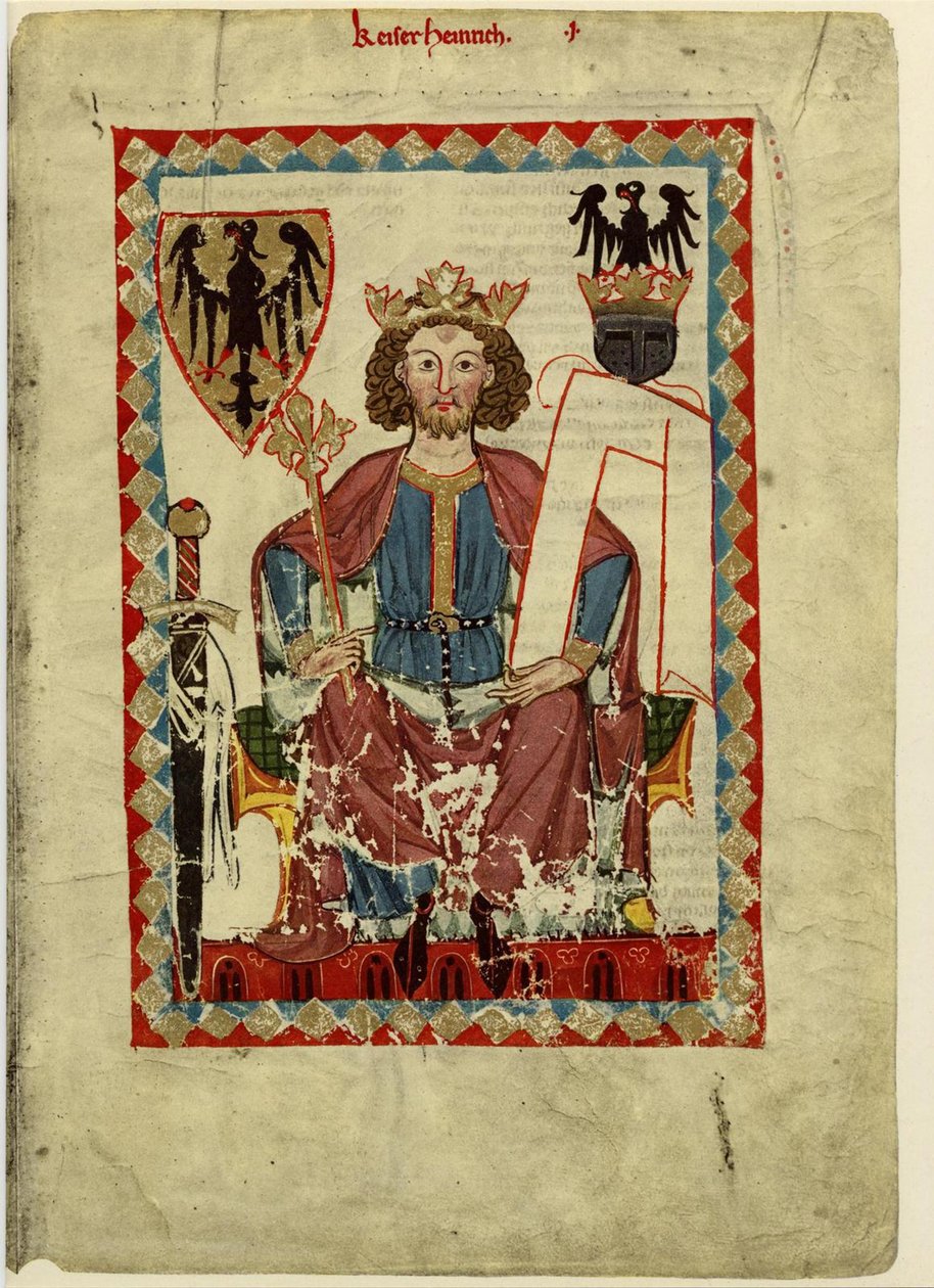 Henry VI 1165-1197, hellig romersk keiser fra Codex Manesse, mellom 1305 og 1340 av Unbekannt
