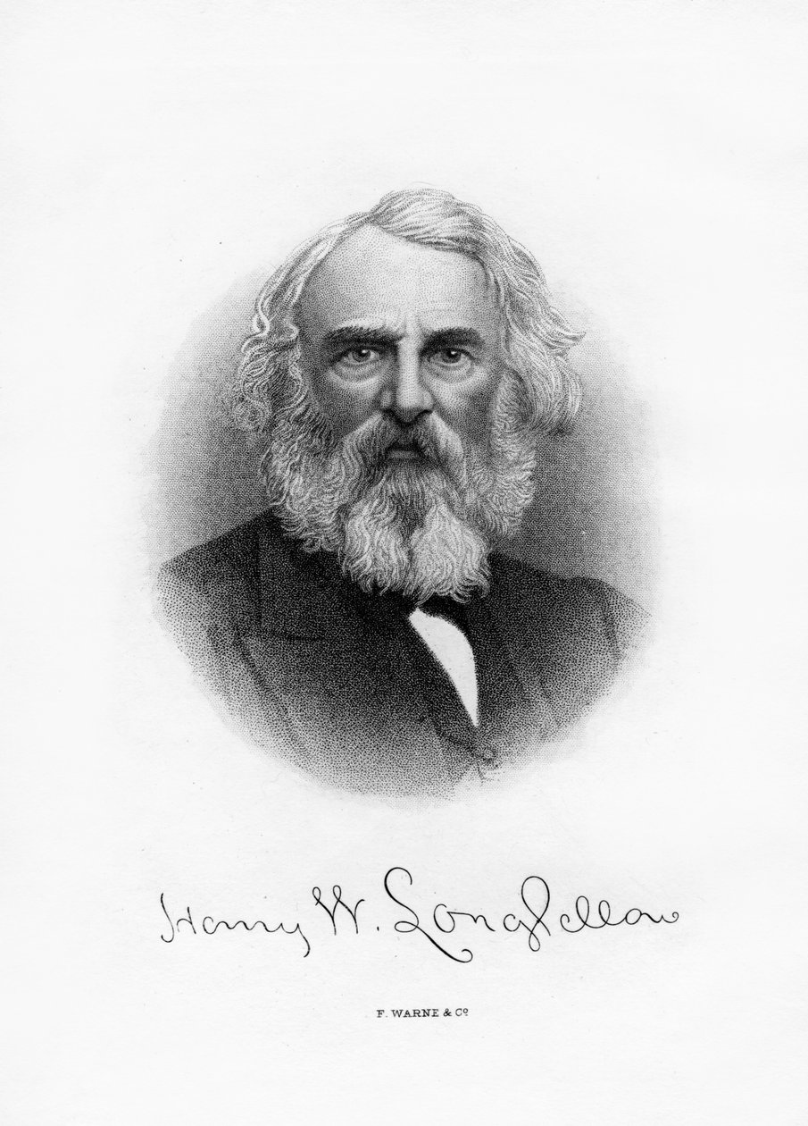 Henry Wadsworth Longfellow , amerikansk poet og lærer, sent på 1800-tallet av Unbekannt
