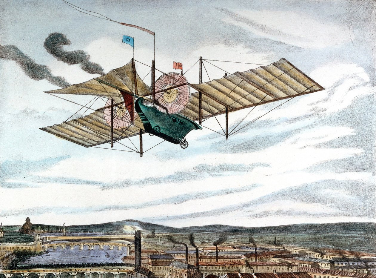 Henson og Stringfellows 1843-design for dampdrevet flygemaskin, 1843 av Unbekannt
