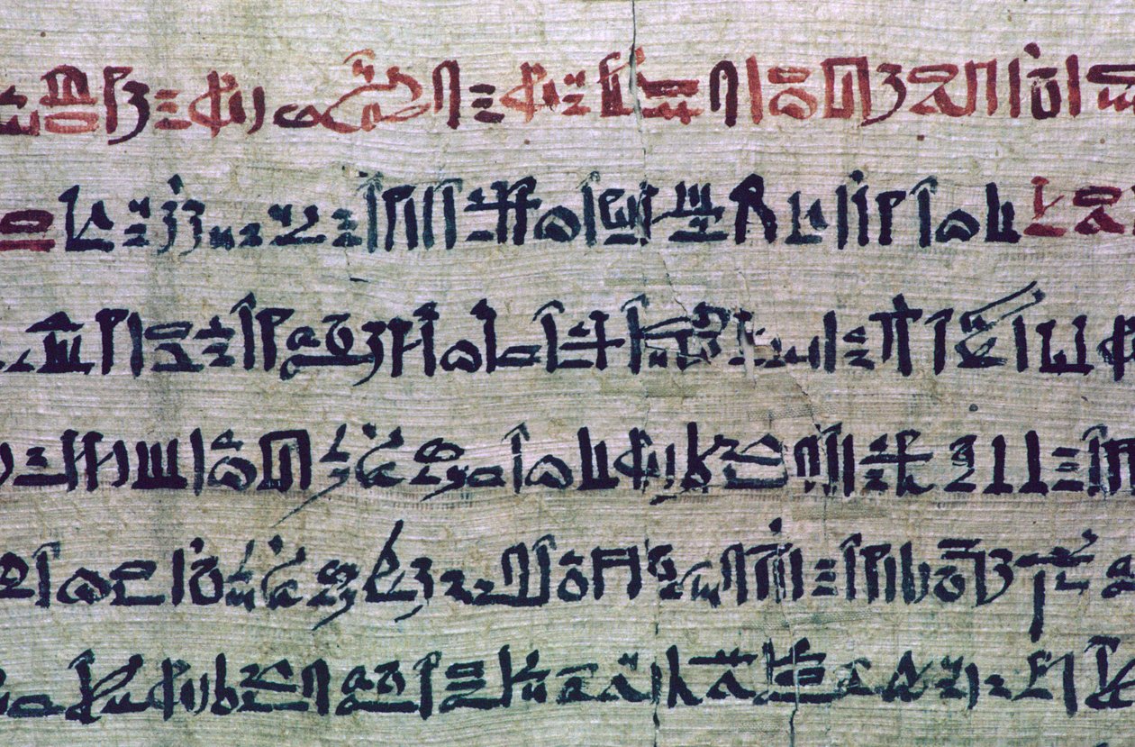Hieratisk egyptisk skrift fra De dødes bok av Unbekannt