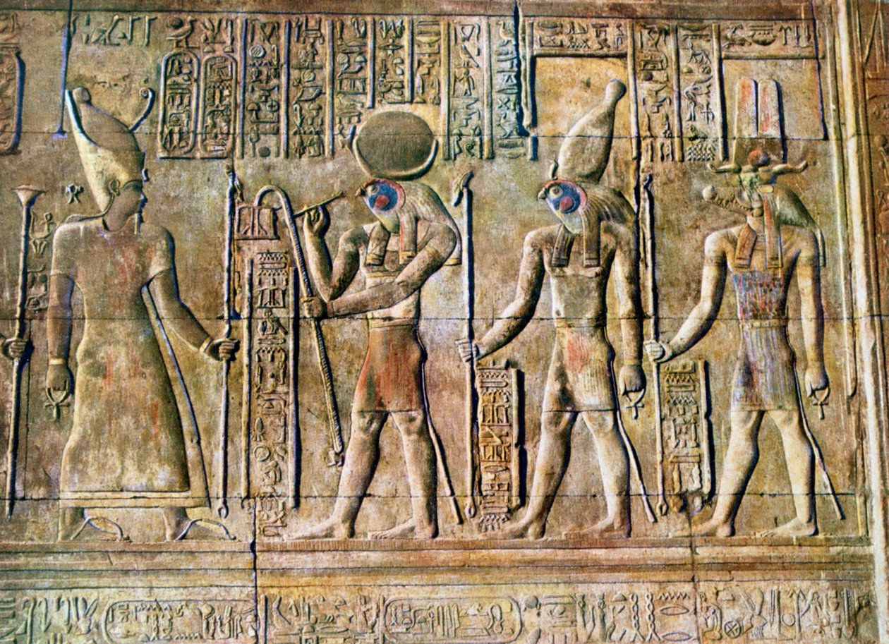 Hieroglyfisk relieff, Temple of Kom Ombo, Egypt, 20. århundre av Unbekannt