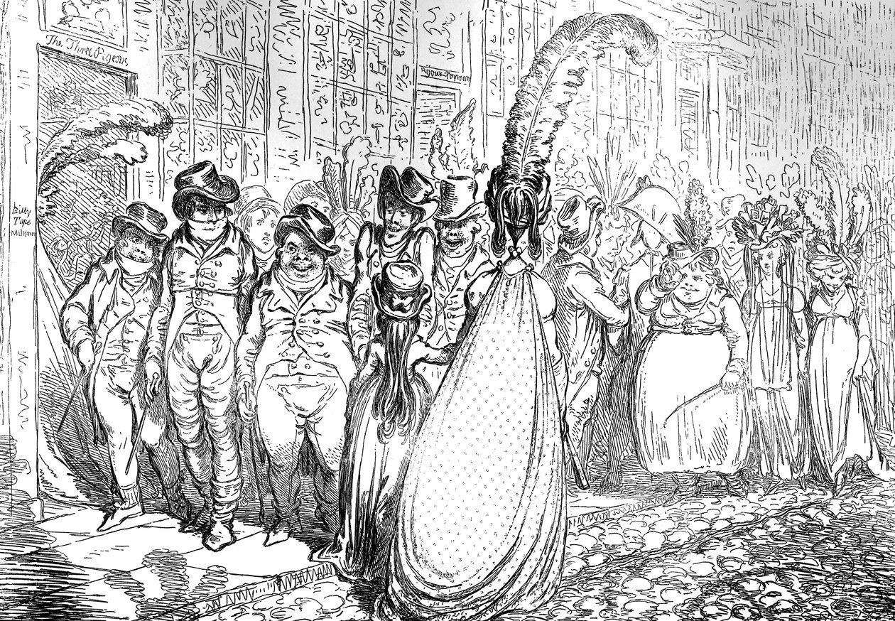 High Change in Bond Street - eller - The Politeness of the Great World, 1796 av Unbekannt