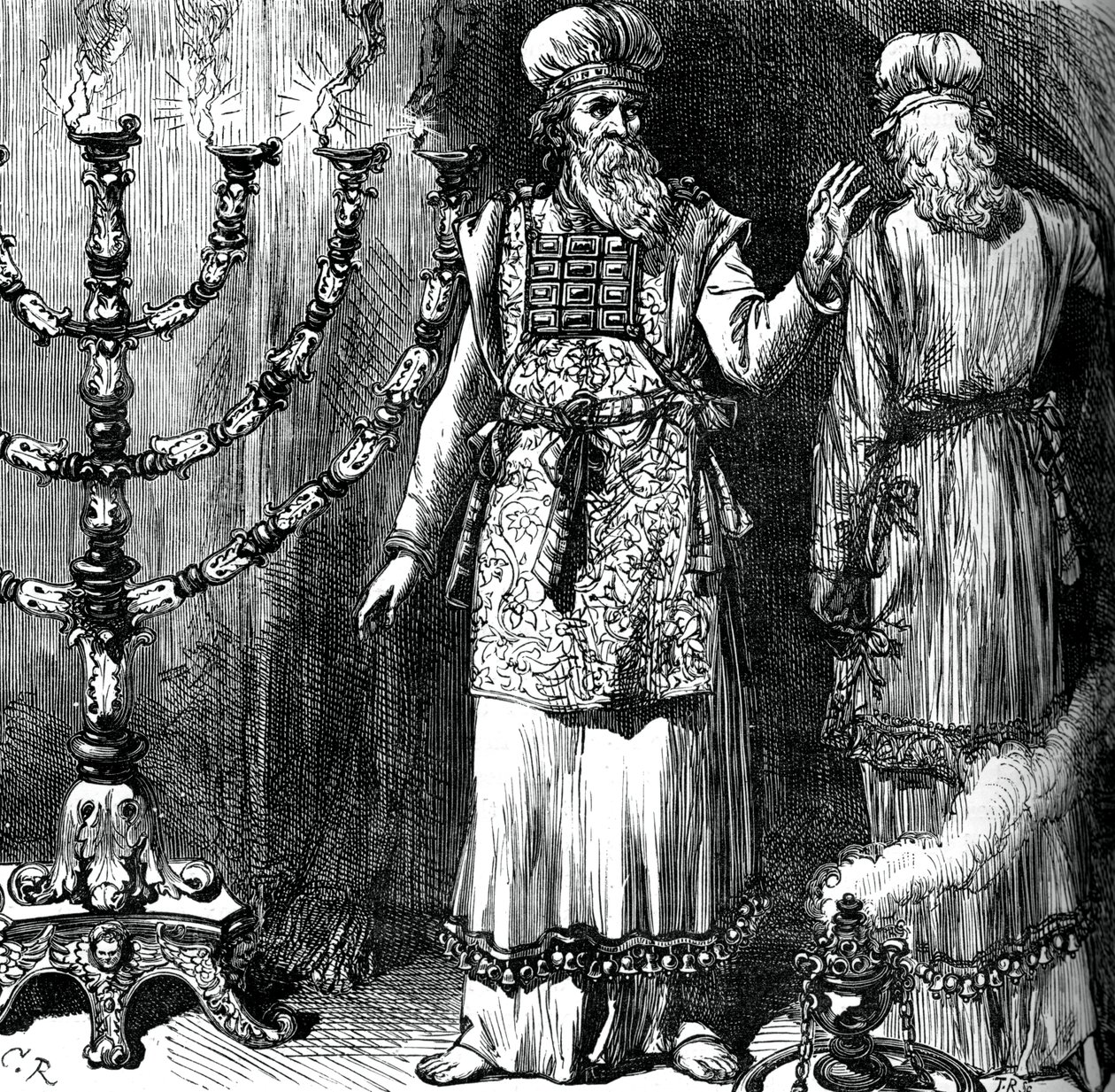 Yppersteprester, viser efoden og linklærne, c1880 av Unbekannt
