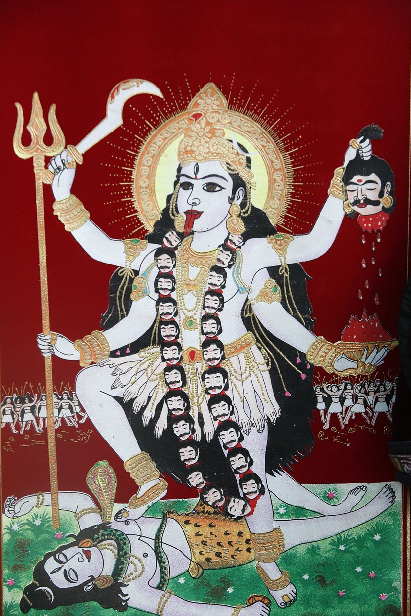 Hindu-gudinnen Kali, Kathmandu, Nepal av Unbekannt