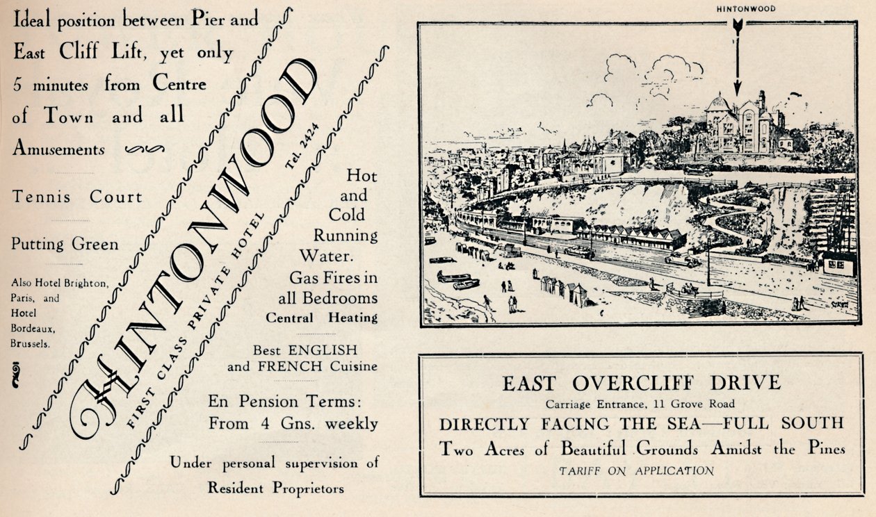 Hintonwood - First Class Private Hotel, 1929 av Unbekannt