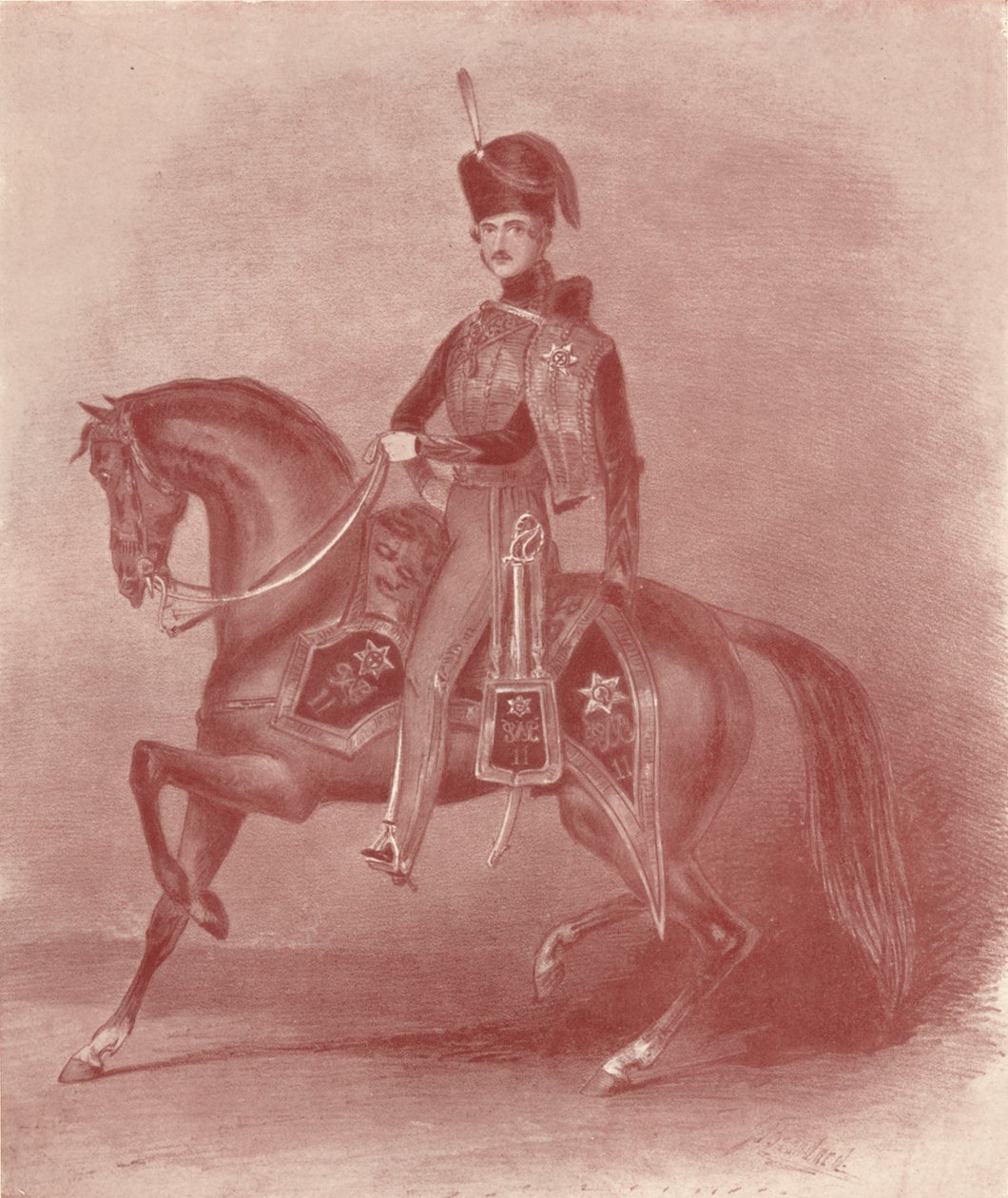 Hans Kongelige Høyhet Prins Albert, oberst av de 11. husarer, 1800-tallet, 1909 av Unbekannt