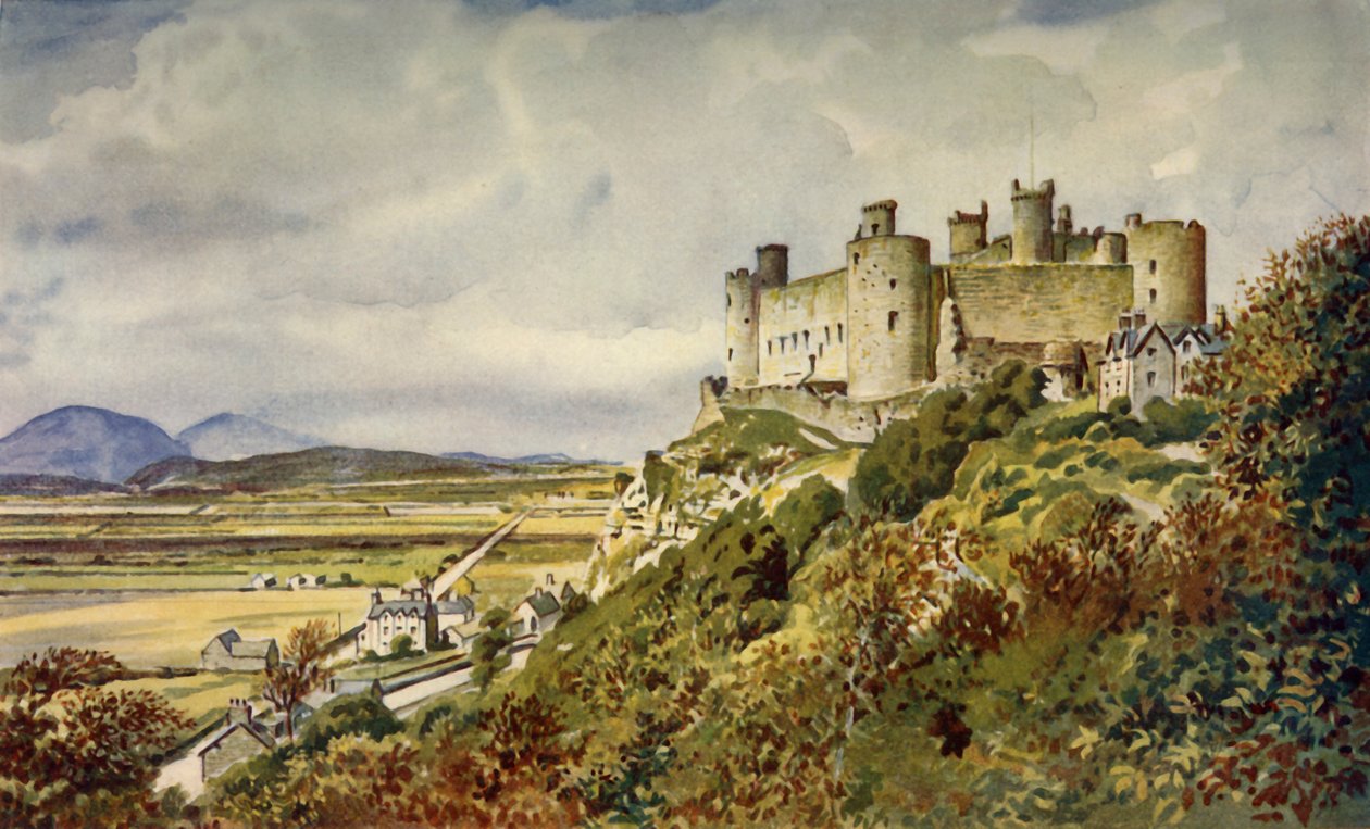 Historisk Harlech Castle, kjent i walisisk sang, c1948. av Unbekannt