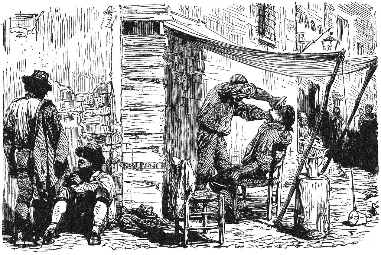 Historien om det gamle Roma. Roma Barber Shop i gamlebyen av Unbekannt