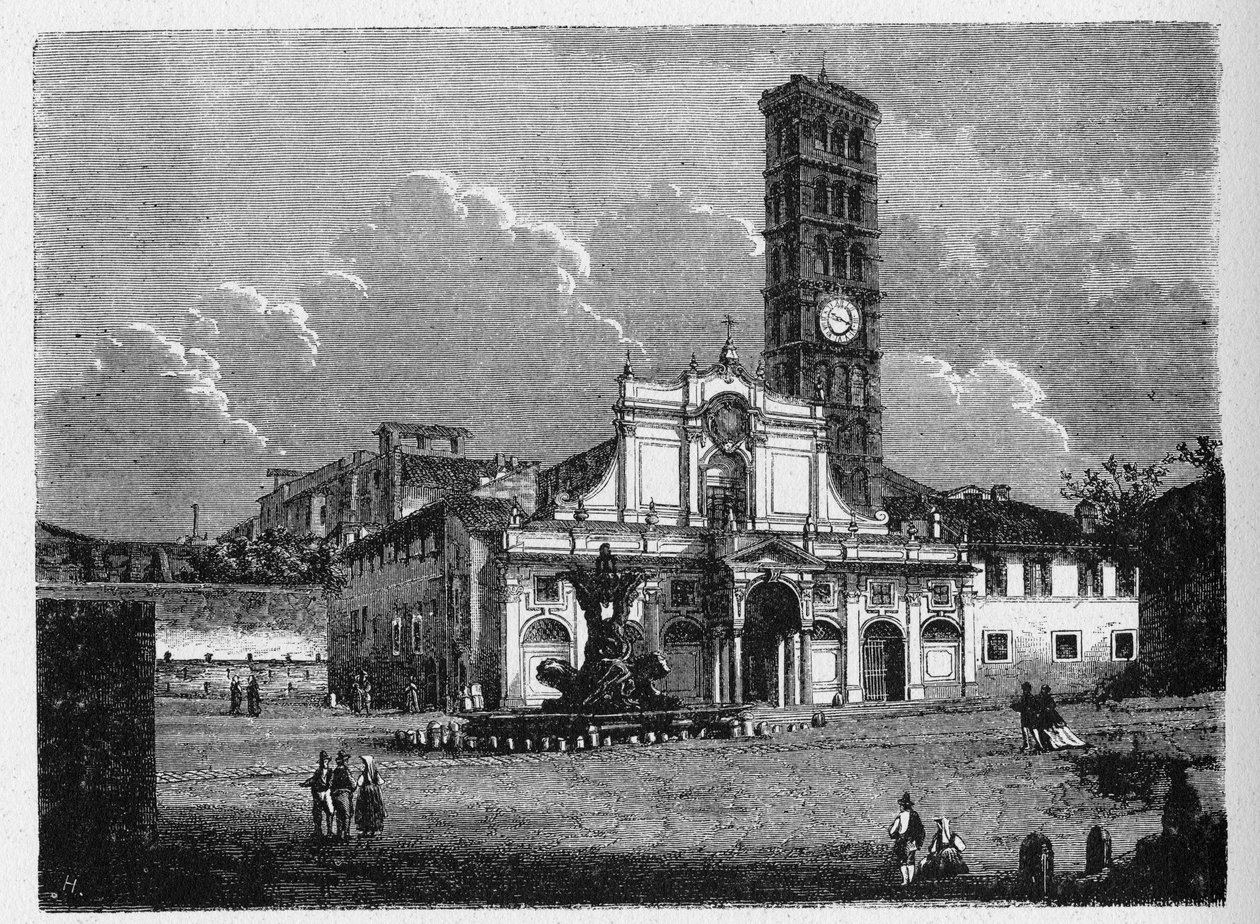 Historien om det gamle Roma. Santa Maria in Cosmedin er en mindre basilikakirke i Roma, Italia. Det ligger i Ripa-området. av Unbekannt