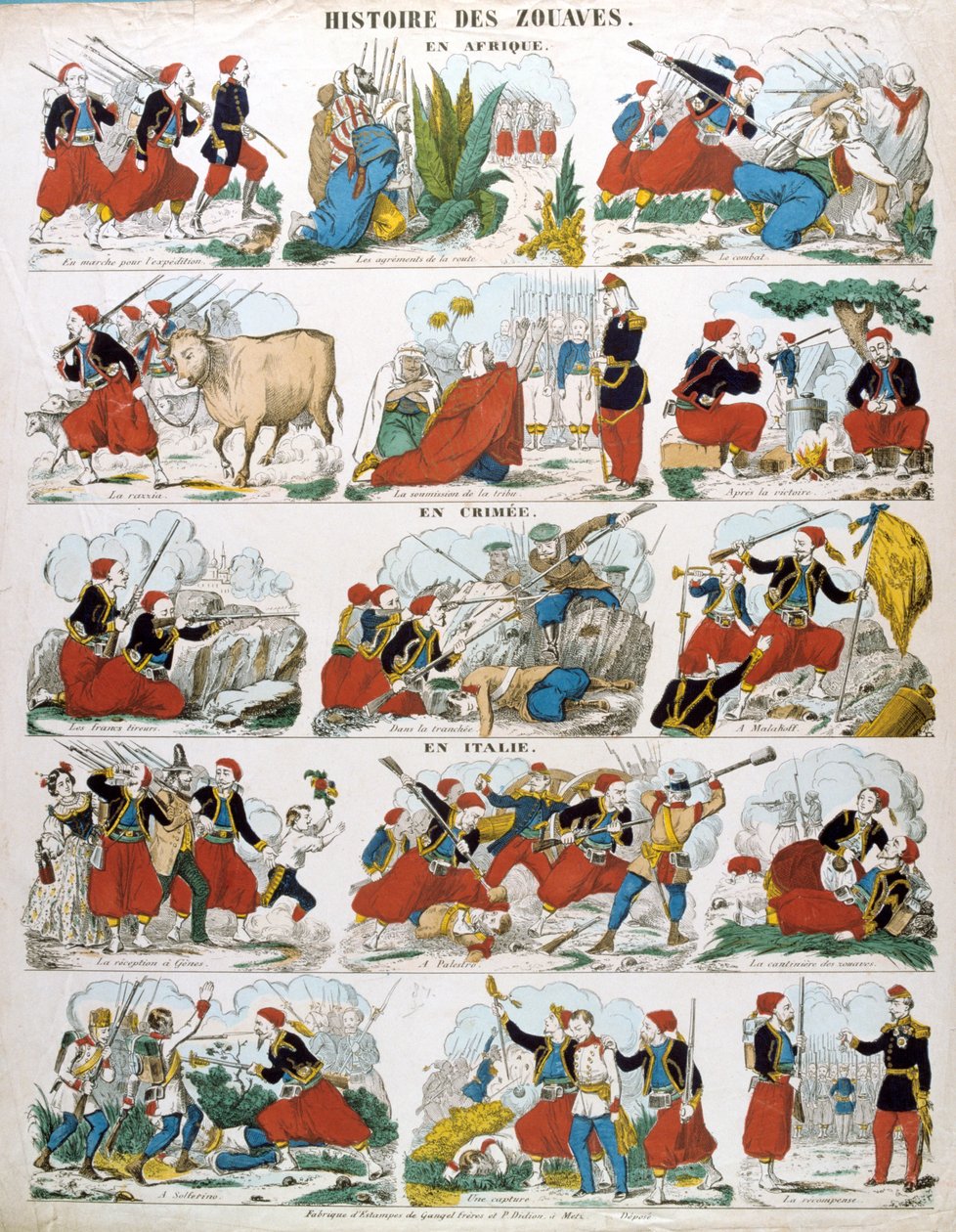 Zouavenes historie i Afrika, på Krim og i Italia, 1800-tallet av Unbekannt