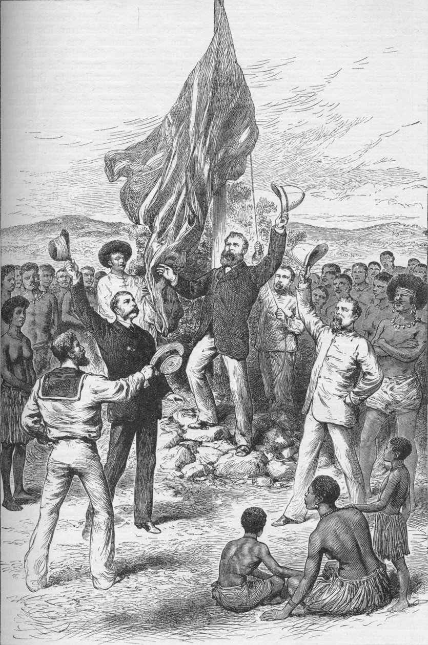 Heising av det britiske flagget i New Guinea, 1883 1908 av Unbekannt