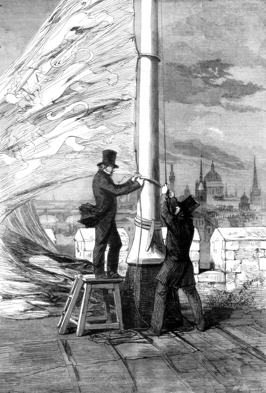 Heising av Royal Standard ved Tower of London, 1856 av Unbekannt