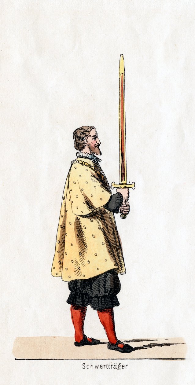 Holder av et sverd, kostymedesign for Shakespeares skuespill, Henry VIII, 1800-tallet av Unbekannt