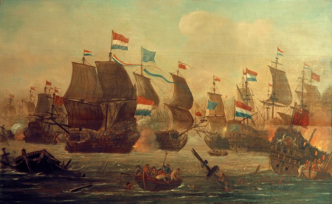 Nederlandsk-engelsk sjøslag av Unbekannt