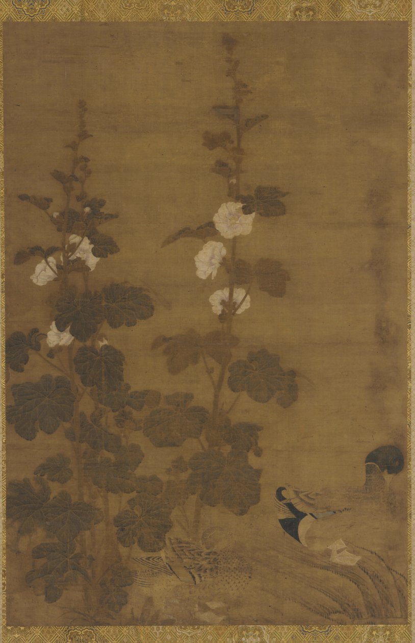 Stokroser og ender, Ming-dynastiet, 1368-1644. av Unbekannt