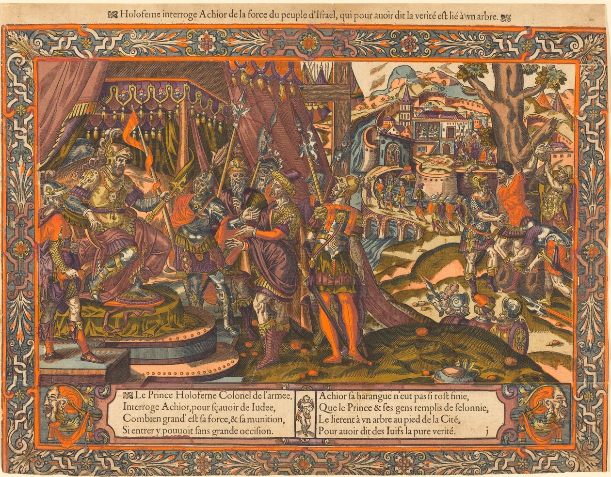 Holofernes forhører Achior, ca. 1575. av Unbekannt
