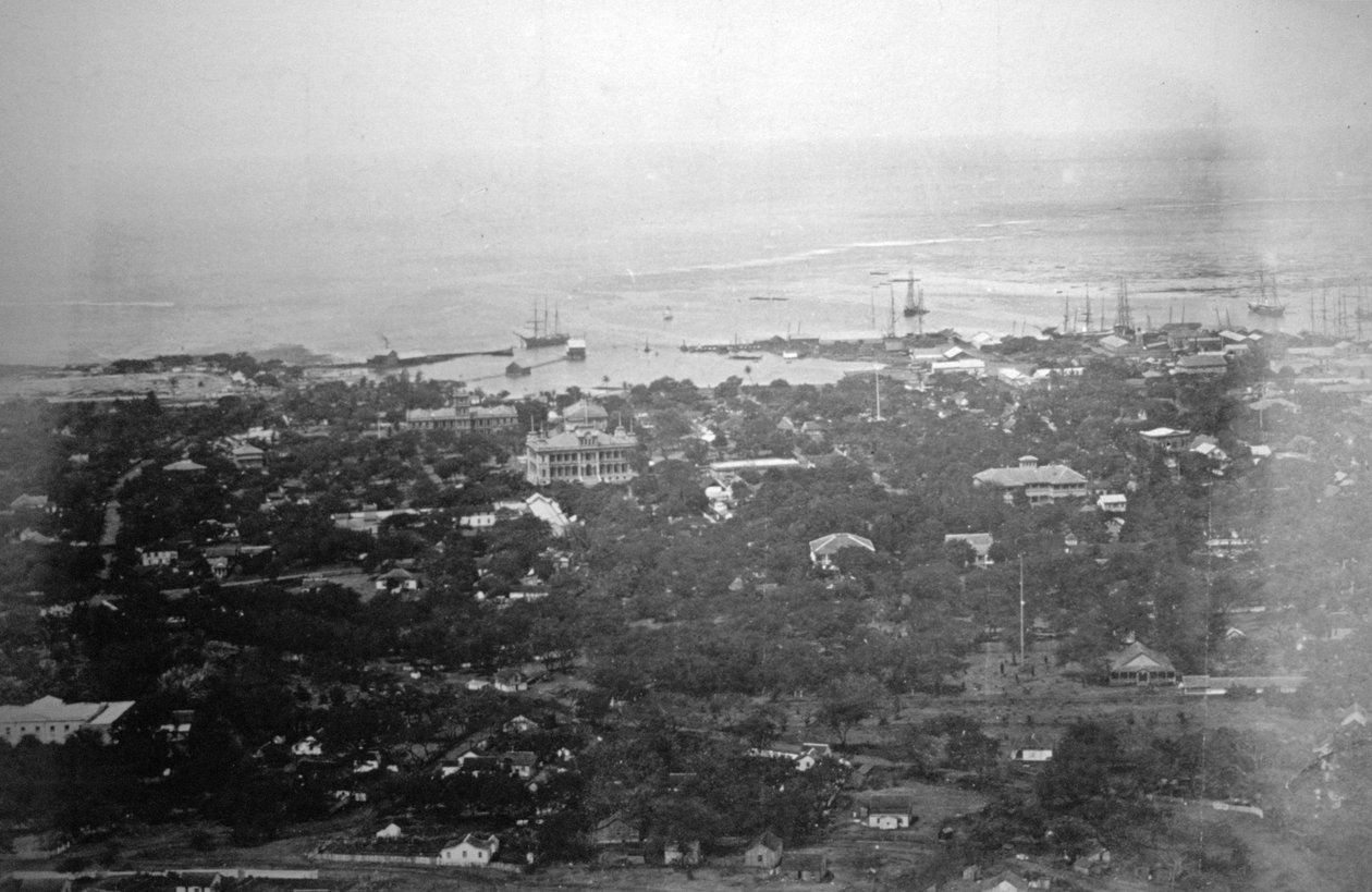 Honolulu havn, Hawaii, 1885 av Unbekannt