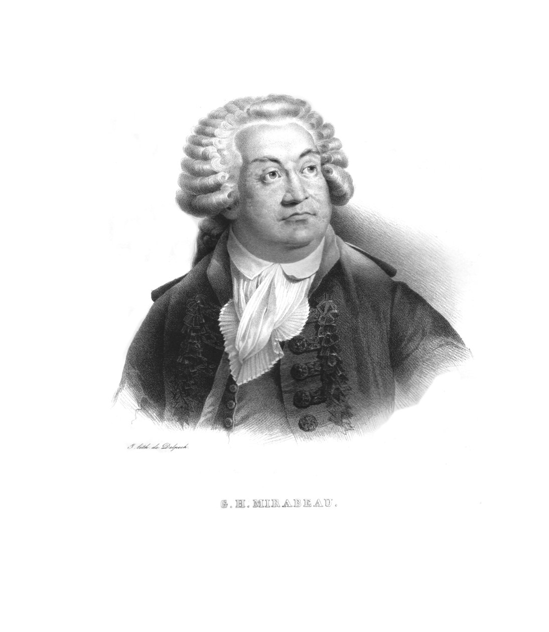 Honore-Gabriel de Riqueti, greve av Mirabeau, c1820-årene. av Unbekannt