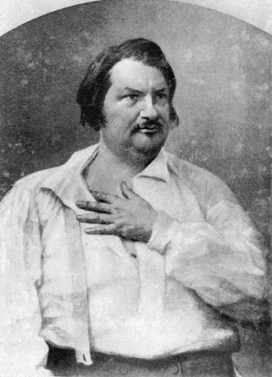 Honore de Balzac , fransk forfatter, c1845-1890 av Unbekannt