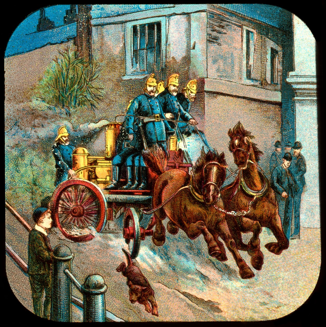 Hestetrukket brannbil, c1800-tallet av Unbekannt