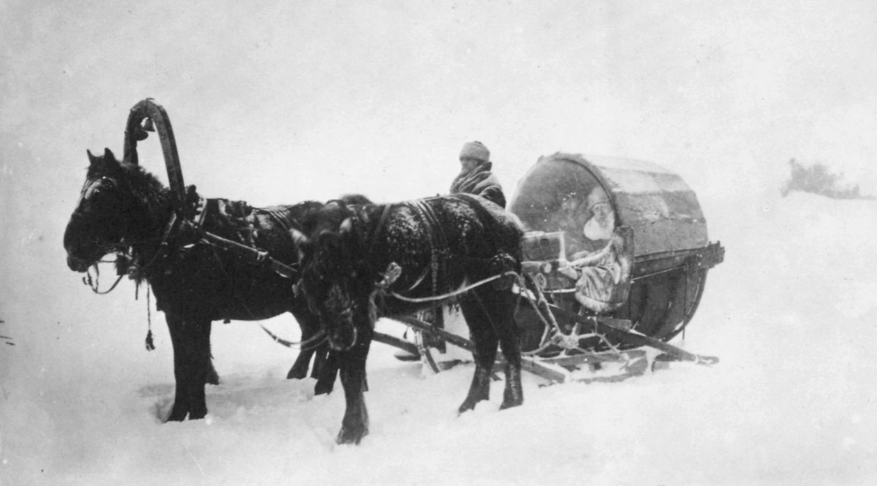 Hestetrukket slede kibitka, Sibir, Russland, 1890-tallet av Unbekannt