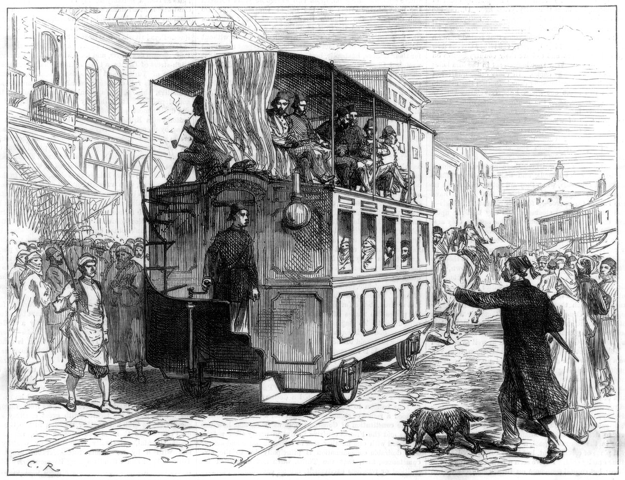 Hestetrukket trikk, Konstantinopel, 1877 av Unbekannt