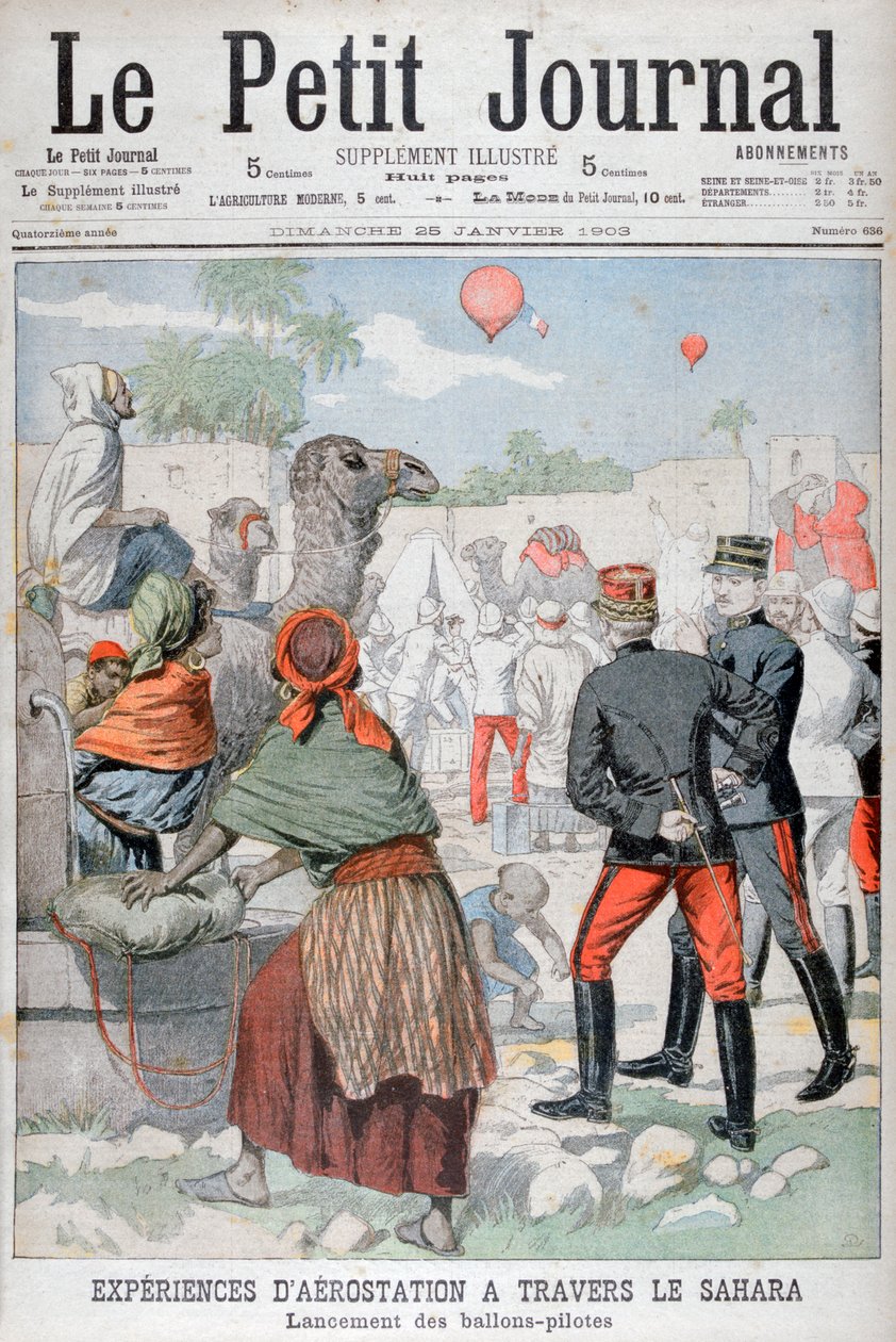Varmluftsballonger krysser Sahara-ørkenen, 1903 av Unbekannt