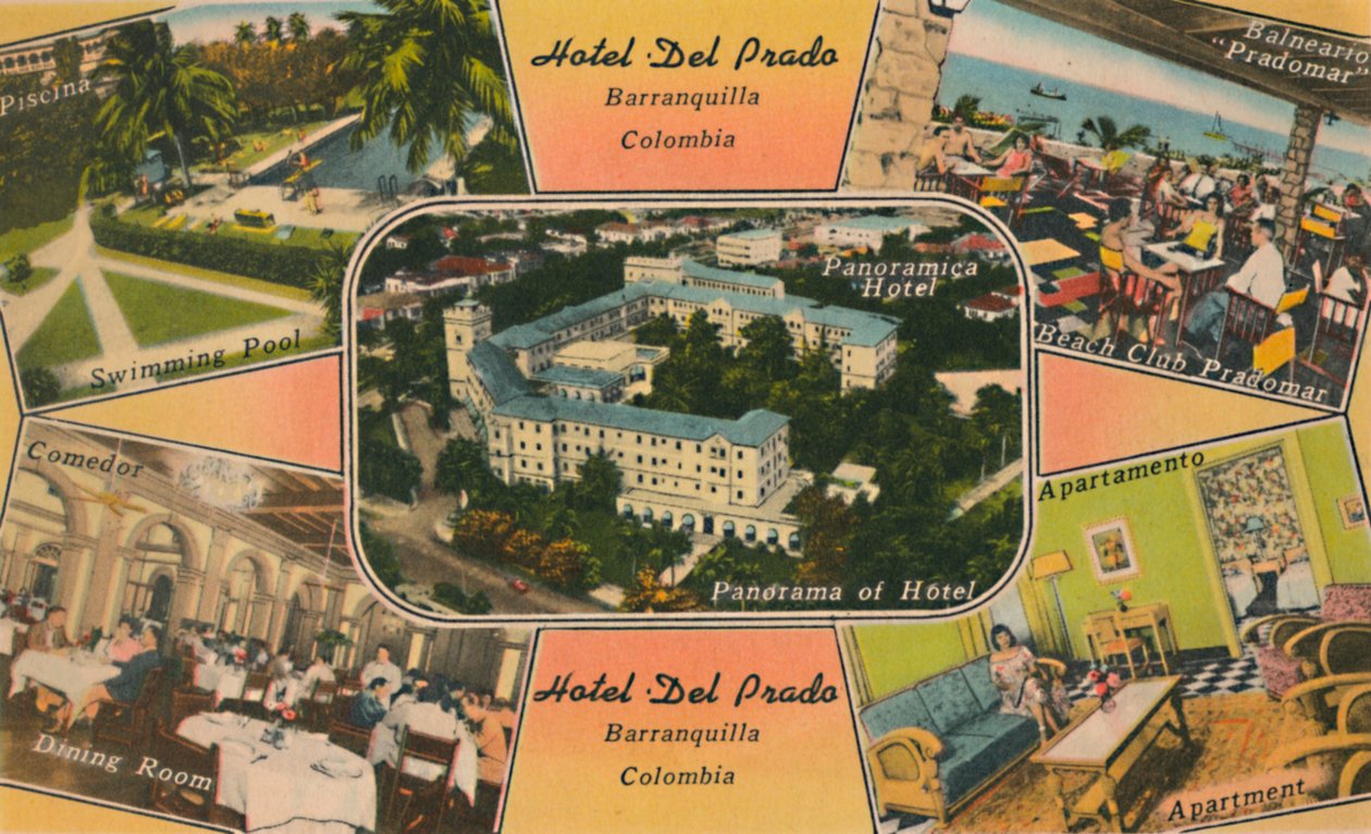 Hotel Del Prado, Barranquilla, Colombia, ca 1940-tallet av Unbekannt