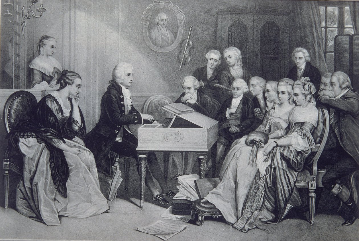 Huskonsert hos Mozart-familien i Wien, 1800-tallet av Unbekannt