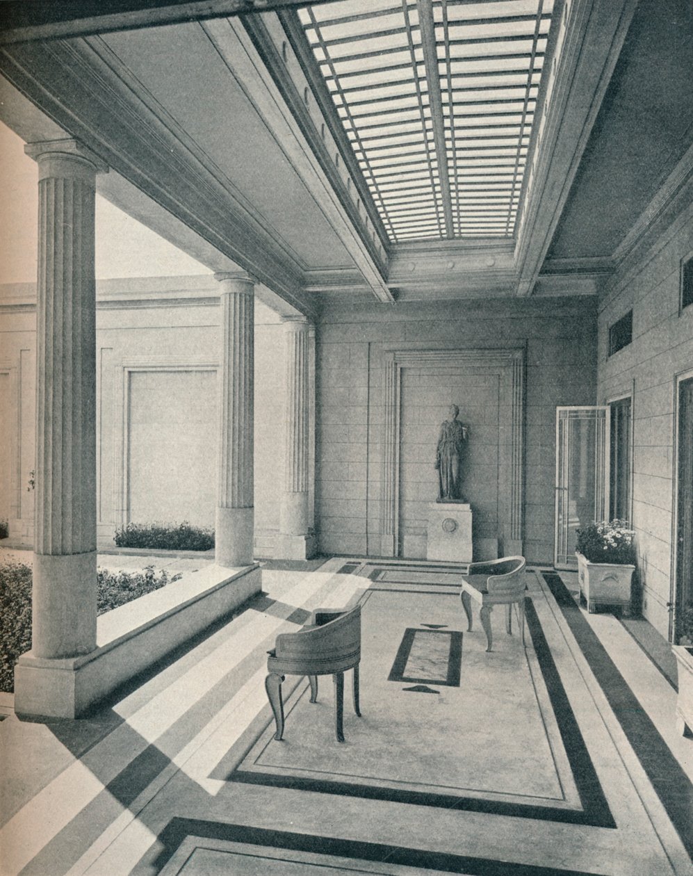 Hus i Grosvenor Road Westminster - The Stoa Looking West. G. og A. Gilbert Scott, arkitekter, av Unbekannt