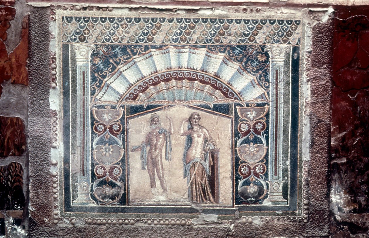 House of Neptun and Amphitrite mosaikk, Roman, Herculaneum, c69 av Unbekannt