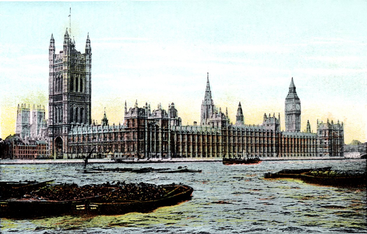 Houses of Parliament, London, 1900-tallet av Unbekannt