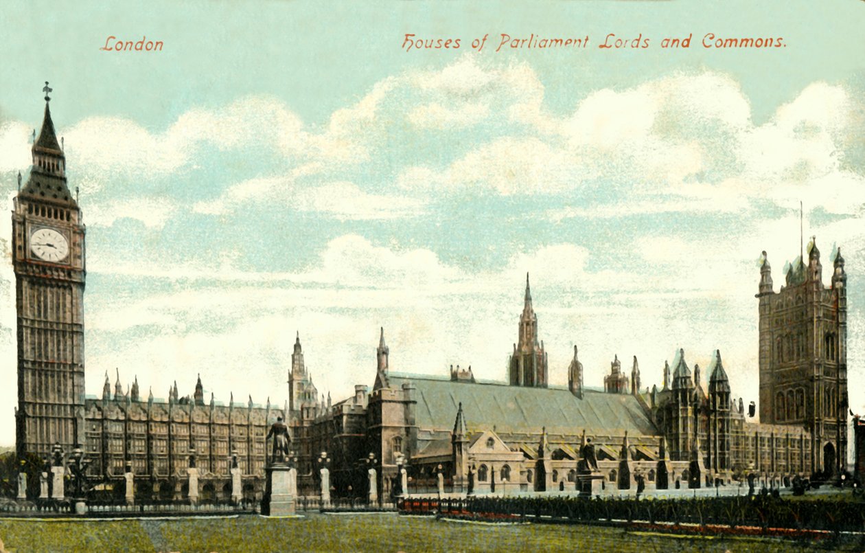 Houses of Parliament Lords and Commons, slutten av 1800-begynnelsen av 1900-tallet. av Unbekannt