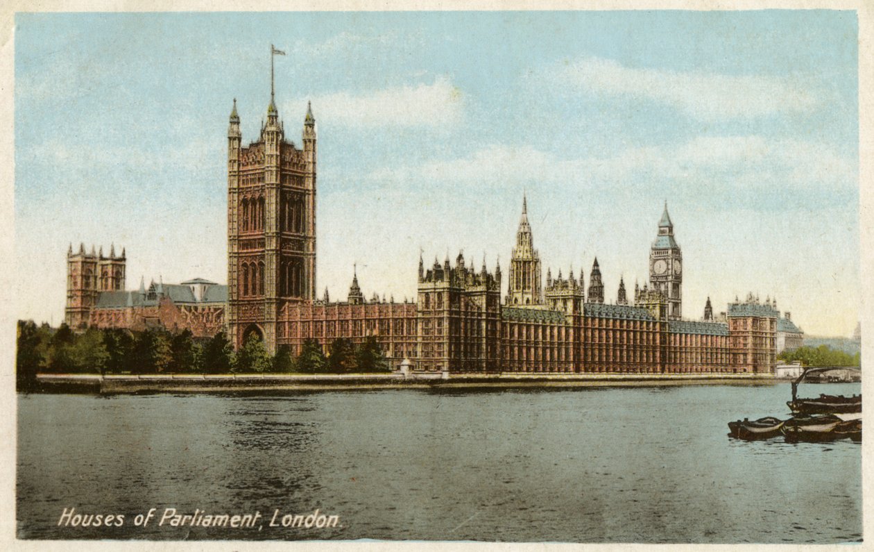 Houses of Parliament, Westminster, London, 1900-tallet av Unbekannt