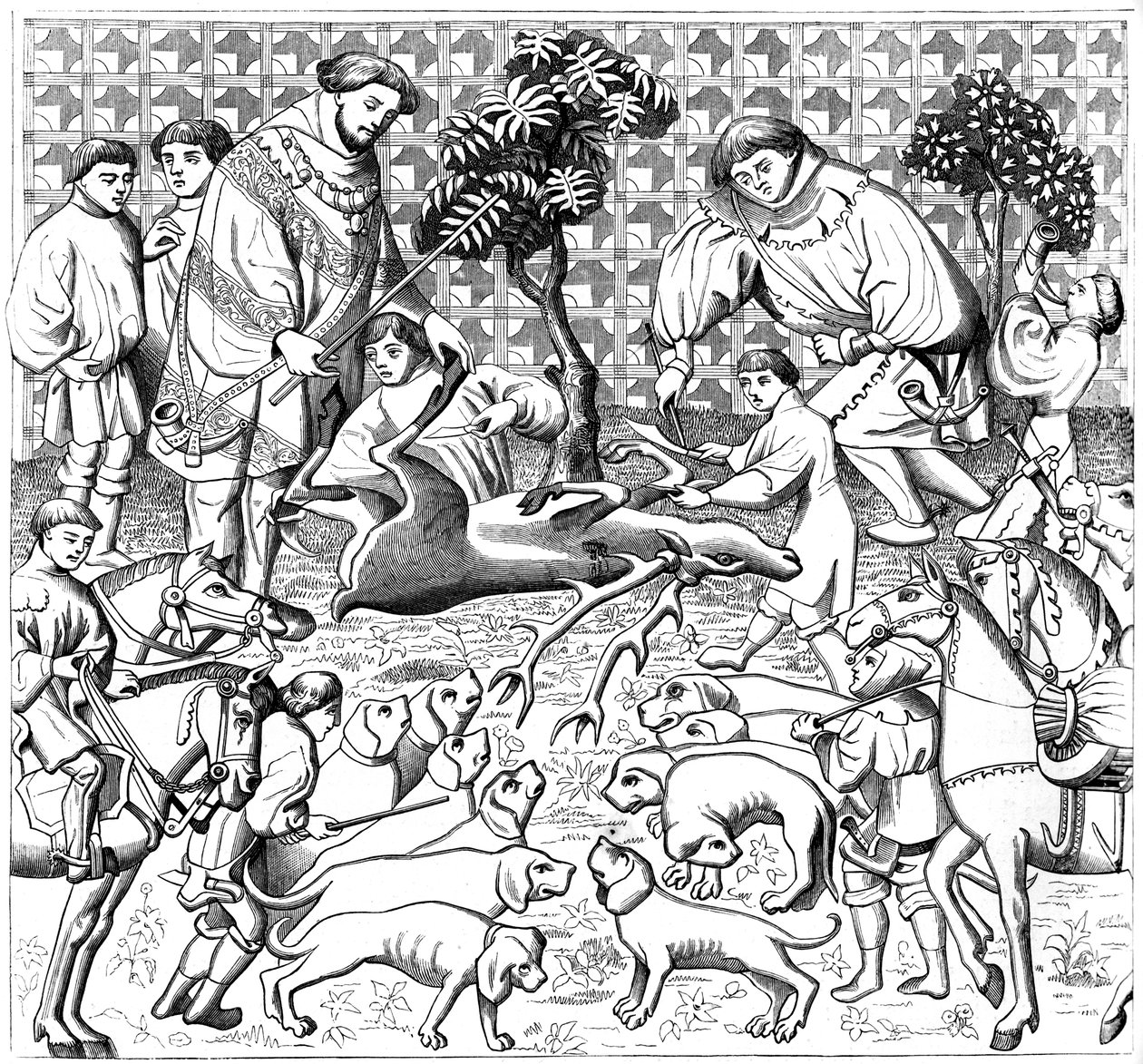 Hvordan flå en hjort, 1400-tallet, 1849 av Unbekannt
