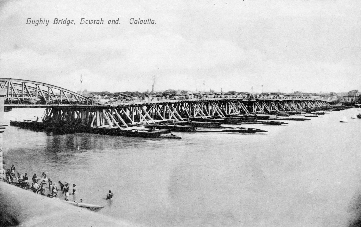 Howrah-broen over Hooghly-elven, Calcutta, India, tidlig på 1900-tallet av Unbekannt