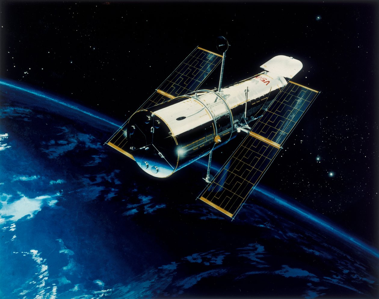 Hubble-romteleskopet i bane, 1980-tallet av Unbekannt
