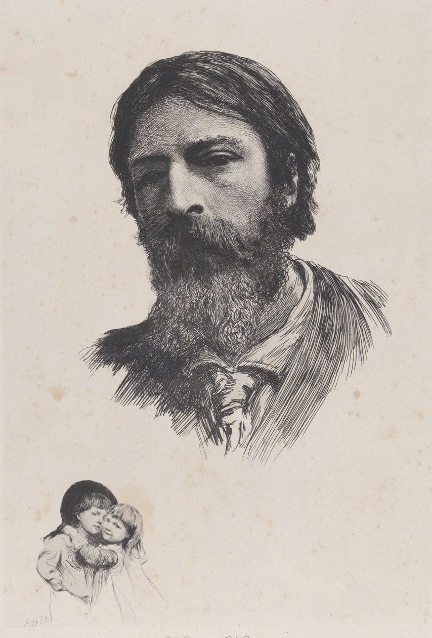 Hubert Herkomer A.R.A. og hans barn, etter 1879. av Unbekannt