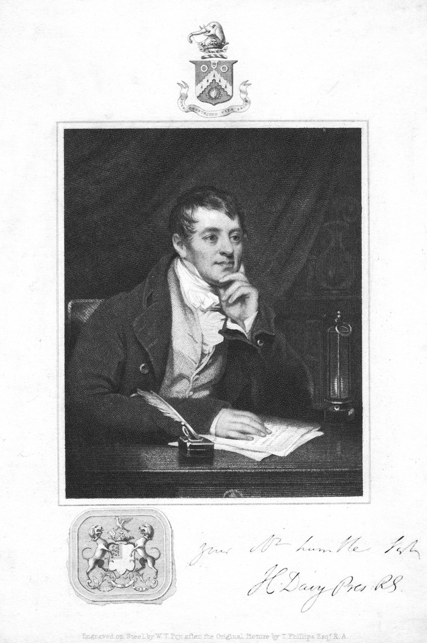 Humphry Davy, engelsk kjemiker, 1821 av Unbekannt