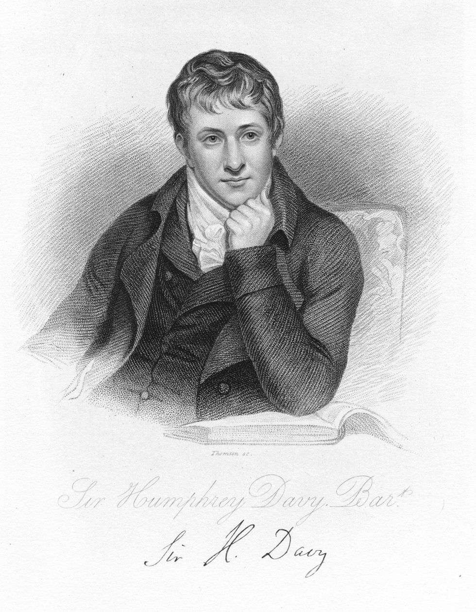 Humphry Davy, engelsk kjemiker i 1803, c1870 av Unbekannt