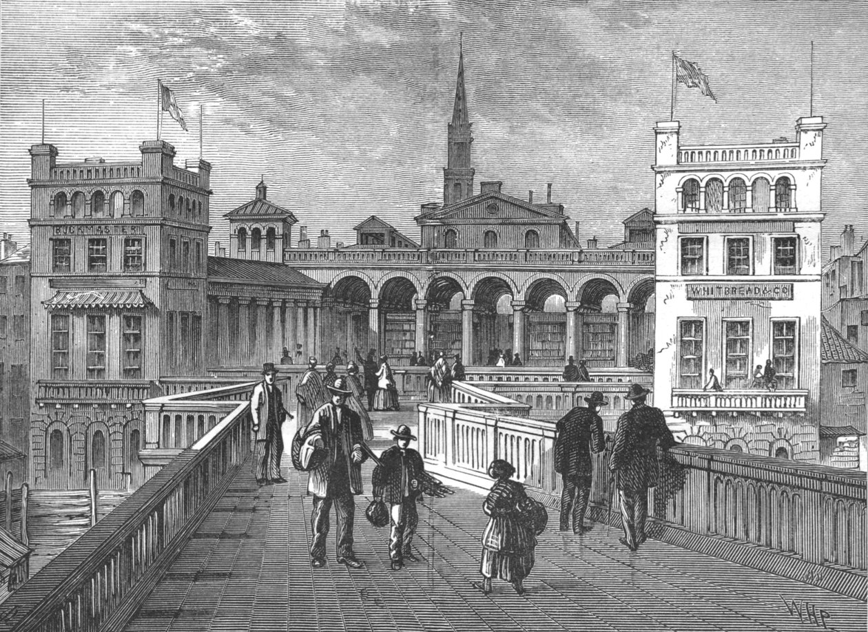 Hungerford Market fra broen, 1850 1897 av Unbekannt